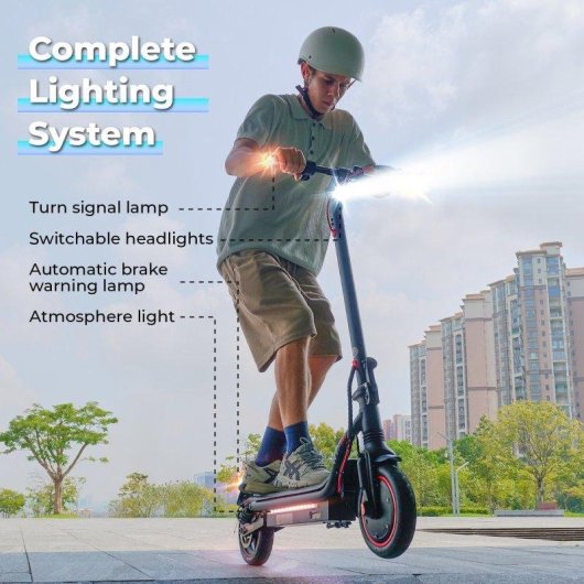 Patinete électrique iScooter W7 650W Autonomie 37km Roues 10'' Freins disque Noir