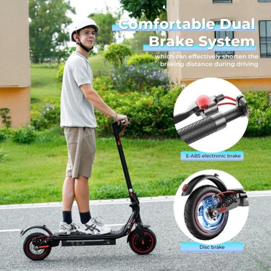 Patinete électrique iScooter W7 650W Autonomie 37km Roues 10'' Freins disque Noir