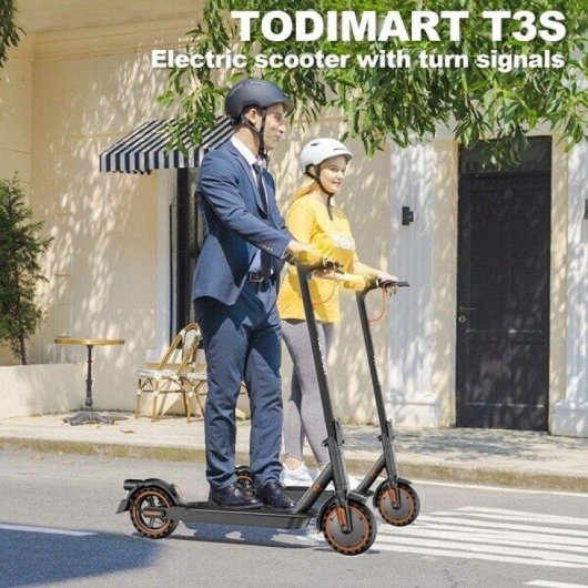 Patinete électrique Todimart T3s 350W Autonomie 30km Roues 8,5'' Intermitents Noir
