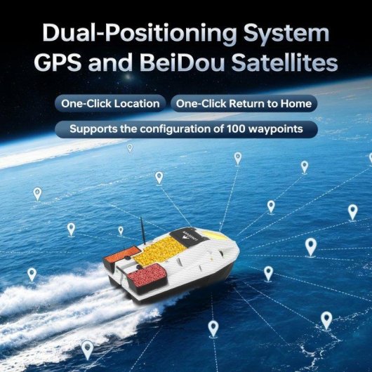 Futterboot Lokeevan D70B 12V GPS+BeiDou 500m 100 Punkte 3 Fächer