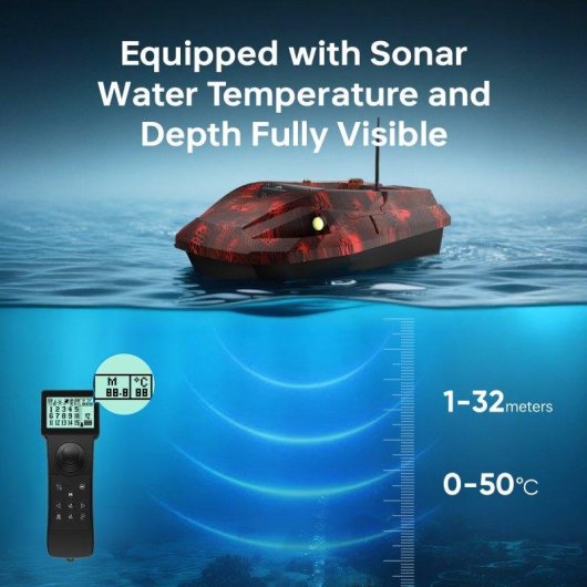 Barco Cebador Lokeevan D50B GPS BeiDou 12V 600m Rojo
