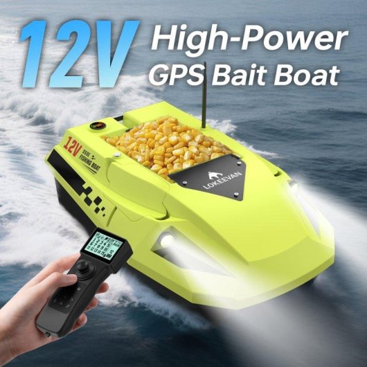 Barco Cebador de Pesca Lokeevan D50e con GPS y Medición de Agua