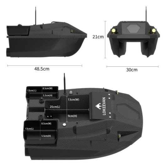 Barco cebador Lokeevan D70b GPS 12V 500m