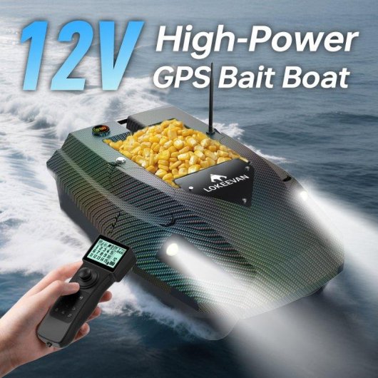 Barco cebador Lokeevan D50E con GPS y medición de agua