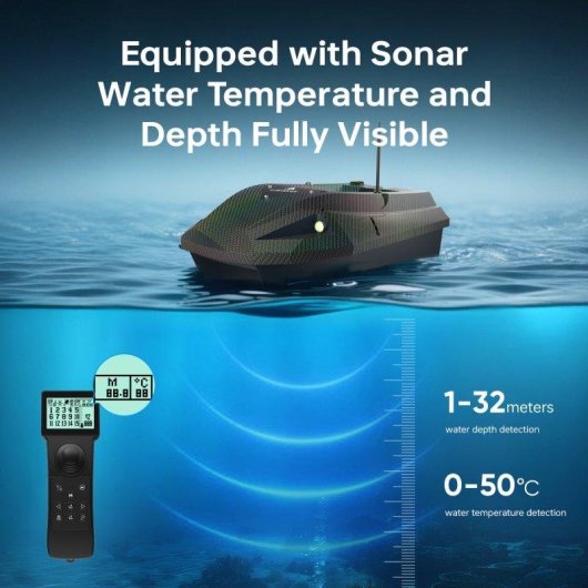 Barco cebador Lokeevan D50E con GPS y medición de agua