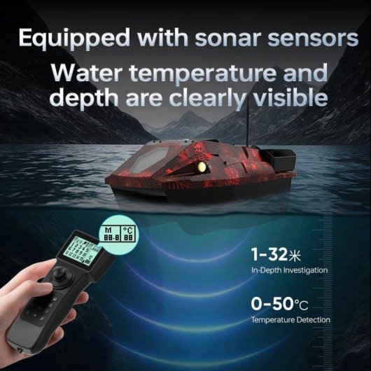 Barco Cebador Lokeevan D70E GPS 600m 3 Compartimentos Sensores y Retorno Automático