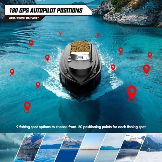 Barco Cebador Lokeevan V030 GPS 800m Buscador de Peces 3kg