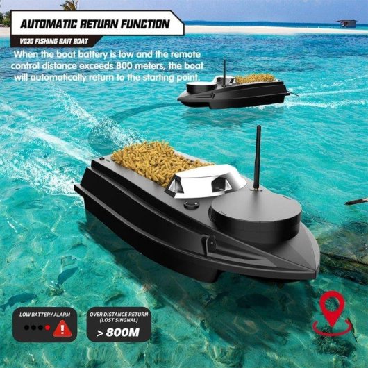 Barco Cebador Lokeevan V030 GPS 800m Buscador de Peces 3kg