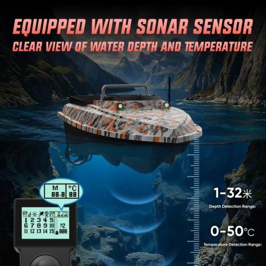 Barco Cebador de Pesca Lokeevan D80E GPS BeiDou Sonar 12V