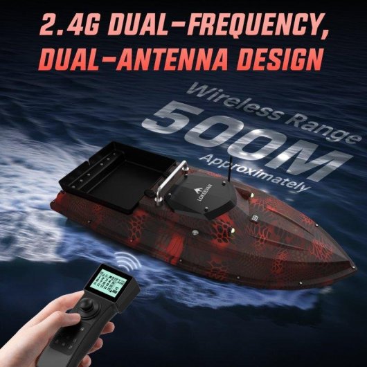 Barco cebador de pesca Lokeevan D80E GPS Sonar BeiDou 12V mando 2,4 GHz