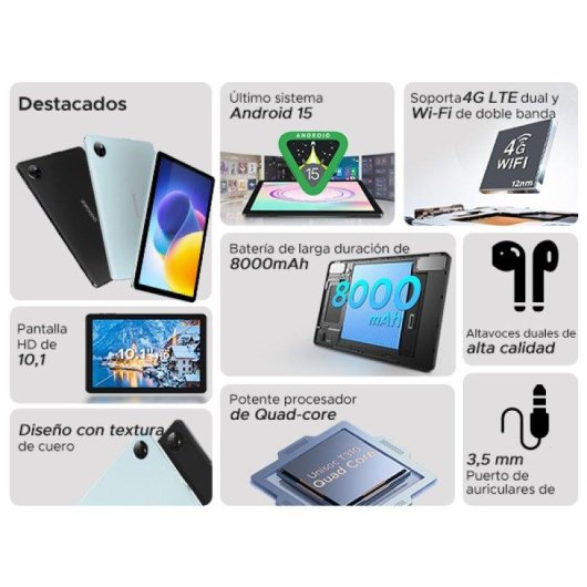 Tablet Doogee T10w 4G LTE 10,1" 4GB 128GB Grigio