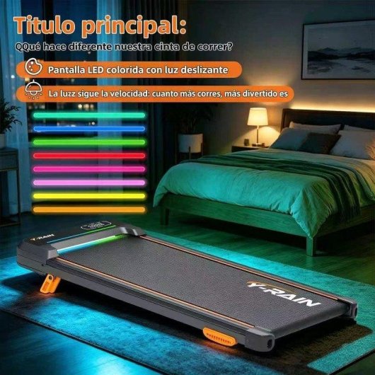 Cinta de correr TENBOOM F6 LED RGB Motor 2,5 CV Inclinación 10%