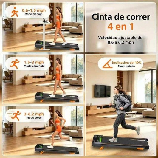 Cinta de correr TENBOOM F6 LED RGB Motor 2,5 CV Inclinación 10%
