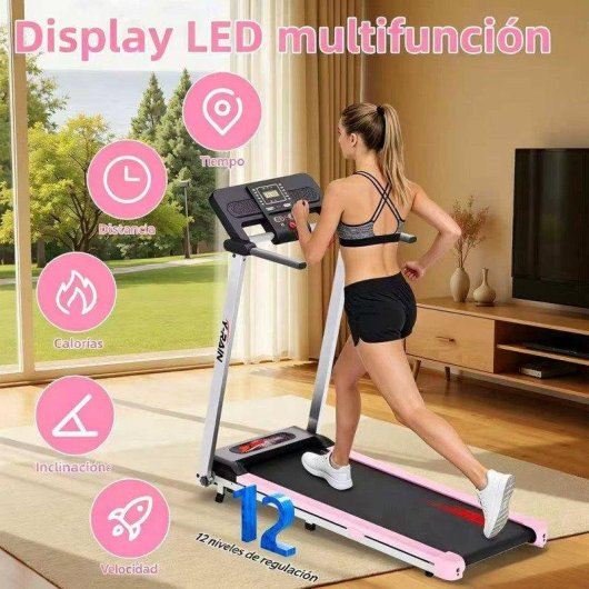 Cinta de correr plegable Tenboom Hf1114 Velocidad 1-14 km/h Inclinación 14% Altavoz Bluetooth