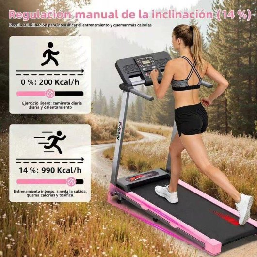 Cinta de correr plegable Tenboom Hf1114 Velocidad 1-14 km/h Inclinación 14% Altavoz Bluetooth