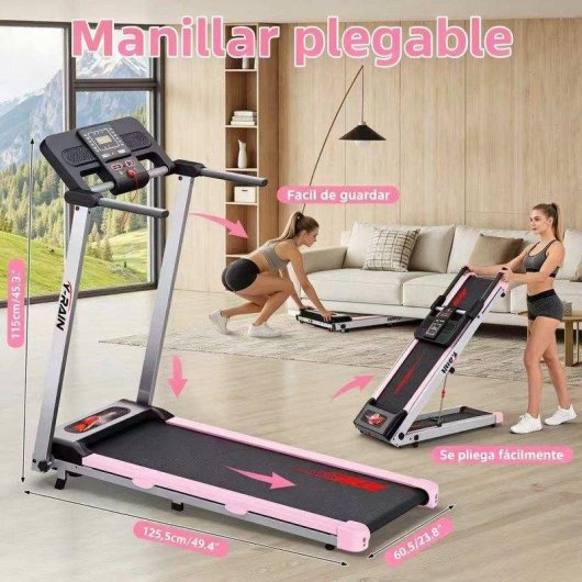 Cinta de correr plegable Tenboom Hf1114 Velocidad 1-14 km/h Inclinación 14% Altavoz Bluetooth