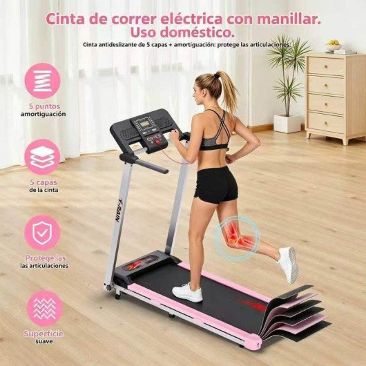 Cinta de correr plegable Tenboom Hf1114 Velocidad 1-14 km/h Inclinación 14% Altavoz Bluetooth