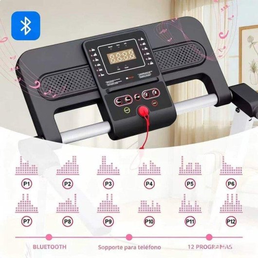 Cinta de correr plegable Tenboom Hf1114 Velocidad 1-14 km/h Inclinación 14% Altavoz Bluetooth