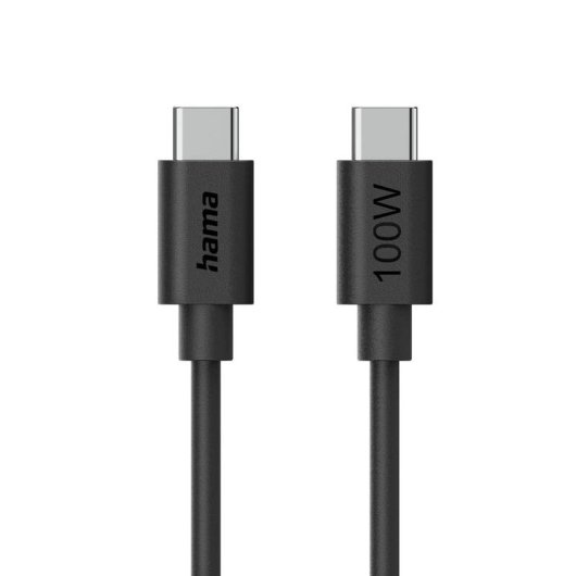 Cable USB-C Hama 00086448, 1,2 m, negro, USB 2.0, 100W