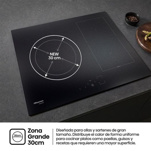 Placa de inducción Hisense 4 zonas 7360W negro mate