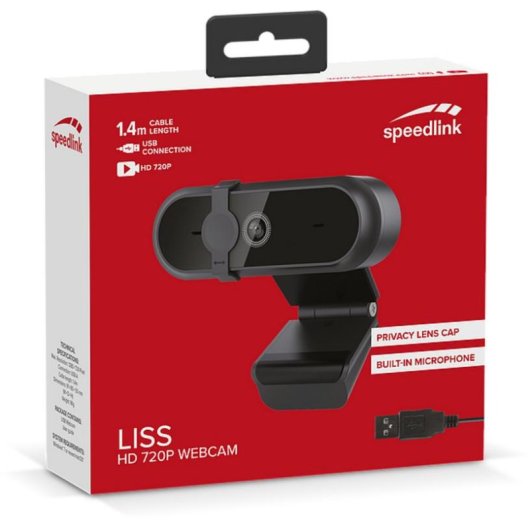 Webcam SPEEDLINK SL-601800-BK 720p USB Clip Schwarz