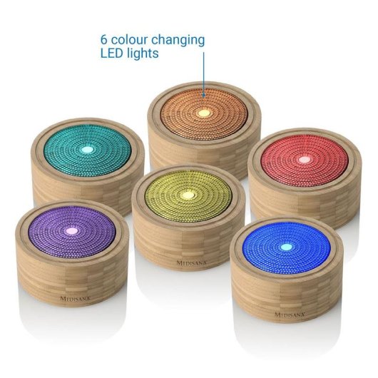 Diffuseur d'arome Medisana AD 625 Bamboo 6 couleurs 0,1 L 12 W