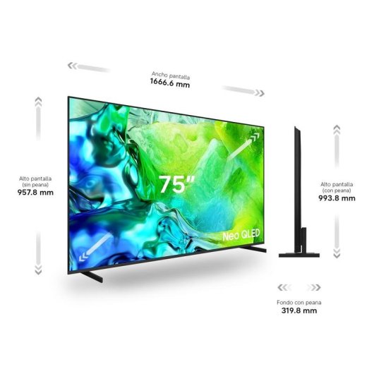 TV Samsung Neo QLED TQ75QN80HAUXXC 75" 4K UltraHD 144Hz Smart TV Tizen HDR10+ Dolby Atmos