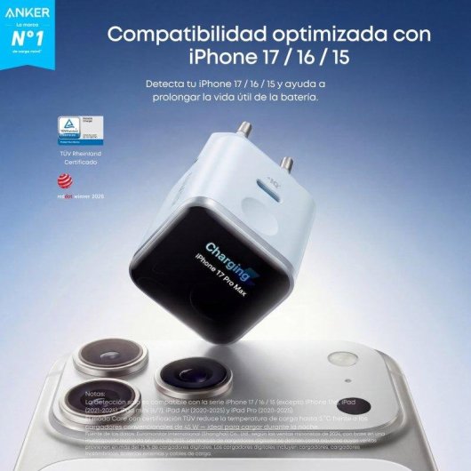 Cargador de Pared Anker Nano 45W USB-C con Pantalla Inteligente