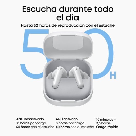 Auriculares Soundcore R60I NC draadloos Bluetooth met actieve ruisonderdrukking IP55 wit