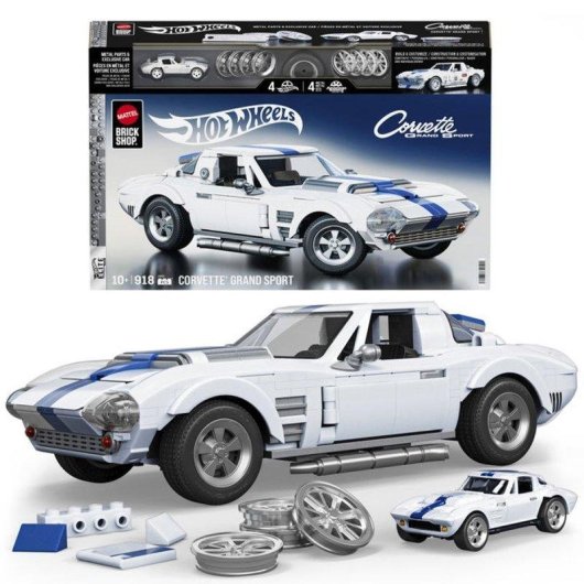 Mega Hot Wheels Brick Shop Elite Corvette Grand Sport 1/16 918 peças