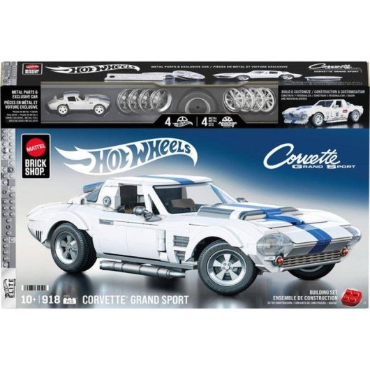 Mega Hot Wheels Brick Shop Elite Corvette Grand Sport 1/16 918 peças