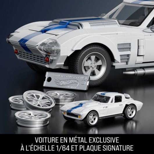 Mega Hot Wheels Brick Shop Elite Corvette Grand Sport 1/16 918 peças