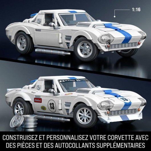 Mega Hot Wheels Brick Shop Elite Corvette Grand Sport 1/16 918 peças