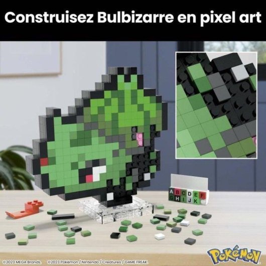 Mega Pokémon Bulbasaur Bulbizarre Pixel Art HTH75 374 pièces
