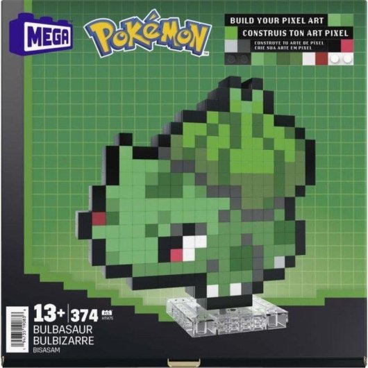 Mega Pokémon Bulbasaur Bulbizarre Pixel Art HTH75 374 pièces