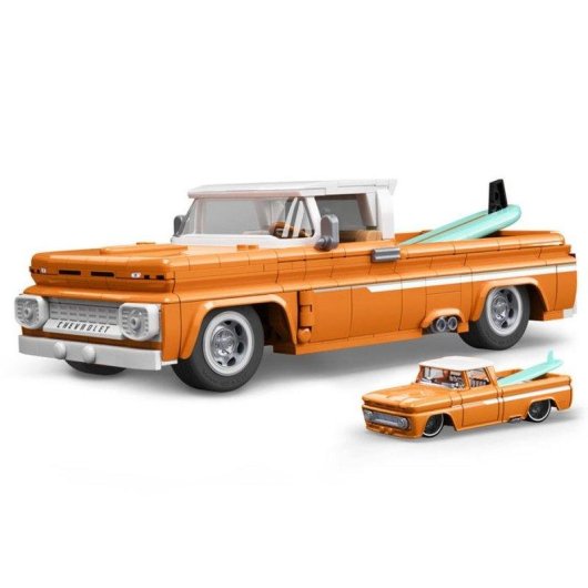 Mega Hot Wheels Brick Shop Custom Chevy Pickup 1962 JFT20 856 peças