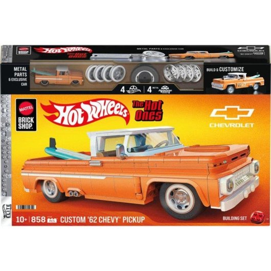 Mega Hot Wheels Brick Shop Custom Chevy Pickup 1962 JFT20 856 peças
