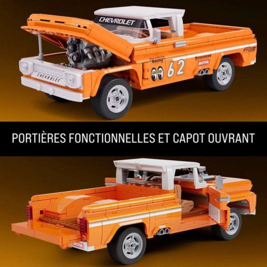 Mega Hot Wheels Brick Shop Custom Chevy Pickup 1962 JFT20 856 peças