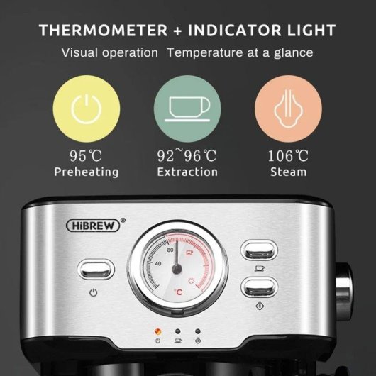 Espressomaschine HiBREW H5 semiautomatisch 1,5 L 20 Bar mit Temperaturanzeige