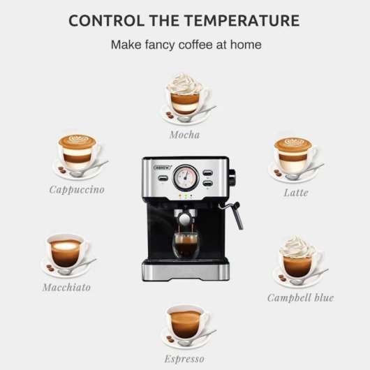 Espressomaschine HiBREW H5 semiautomatisch 1,5 L 20 Bar mit Temperaturanzeige