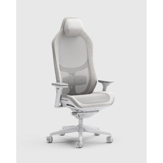 Cadeira Gaming Fractal Design Refine 2 Mesh Light Cinzento Base Alumínio Branco