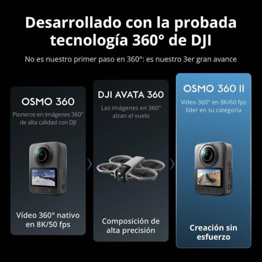 Cámara Deportiva DJI Osmo 360 II Adventure Combo UltraHD 8K UHD WiFi 360º Estabilización Avanzada