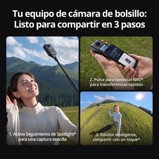 Cámara Deportiva DJI Osmo 360 II Adventure Combo UltraHD 8K UHD WiFi 360º Estabilización Avanzada
