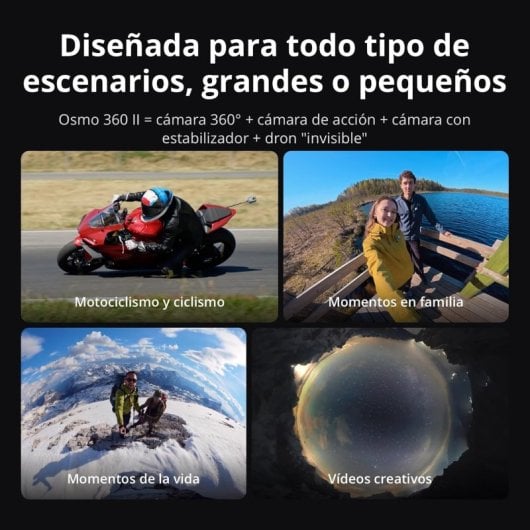 Cámara Deportiva DJI Osmo 360 II Adventure Combo UltraHD 8K UHD WiFi 360º Estabilización Avanzada
