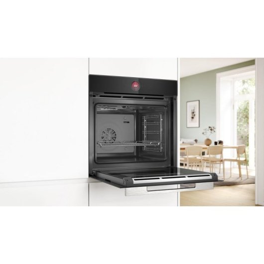 Einbaubackofen Bosch Serie 8 HBG7341B1 Pyrolyse + Hydrolyse 71L 60cm A+ AirFryer Schwarz