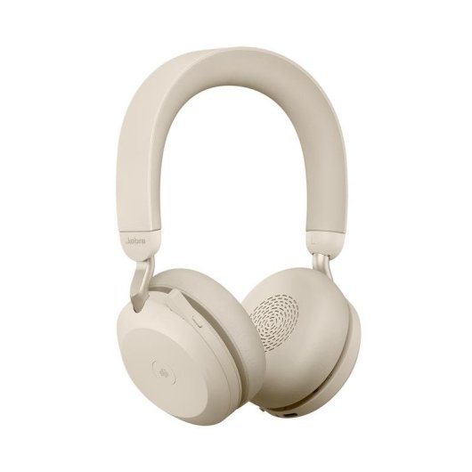 Auriculares Jabra Evolve2 75 inalámbricos Bluetooth con cancelación de ruido, micrófono y base de carga beige