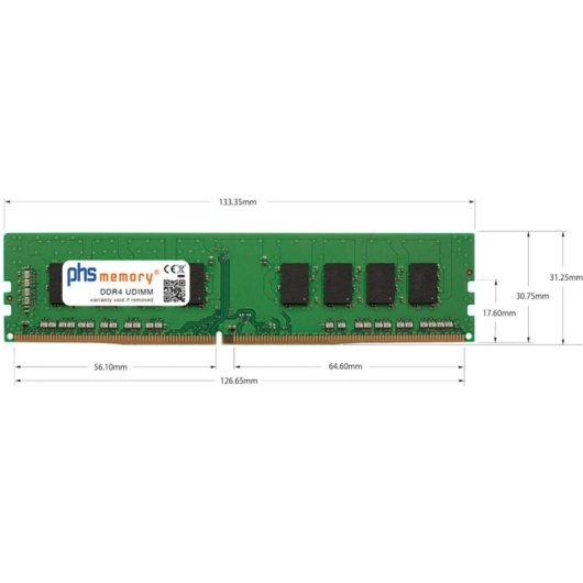 Memoria RAM PHS-memory SP487051 32GB 1x32GB DDR4 3200MHz 1,2V JEDEC