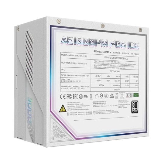Fuente de Alimentación GIGABYTE AORUS ELITE P1000W ICE V2 1000W 80 PLUS Platinum modular