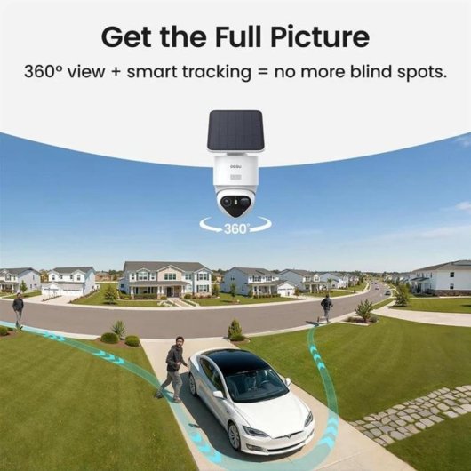 Videocamere di sorveglianza AOSU C9X11 Visione Notturna Esterna Pannello Solare Audio Bidirezionale