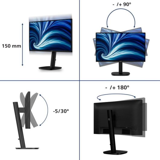 Monitor Philips 24B2N3200A/00 23,8" FullHD 120Hz IPS Altifalantes Ajuste altura
